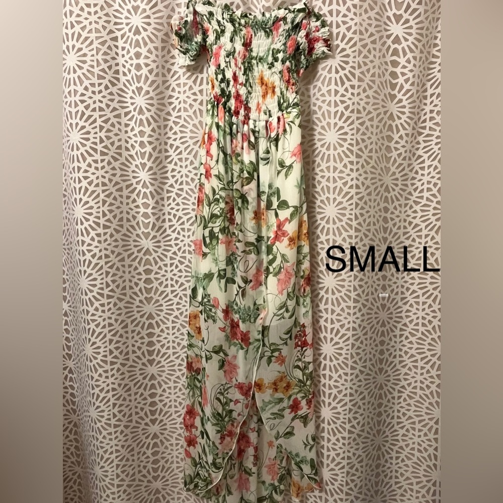 SWEET STORM Off-shoulder Floral Dress (SMALL)